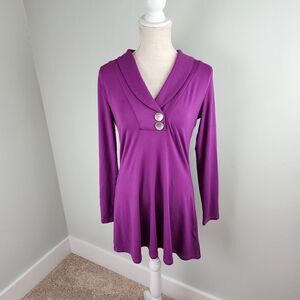 Oncuty SHAWL BUTTON TURN DOWN COLLAR TUNIC SIZE MEDIUM